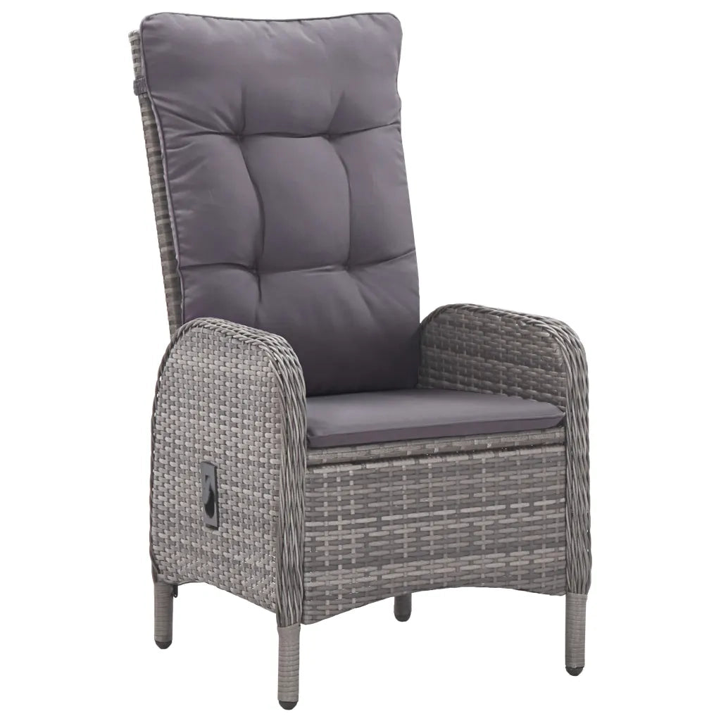 Set da Bistrot da Giardino 3 pz in Polyrattan e Vetro Grigio 3058534