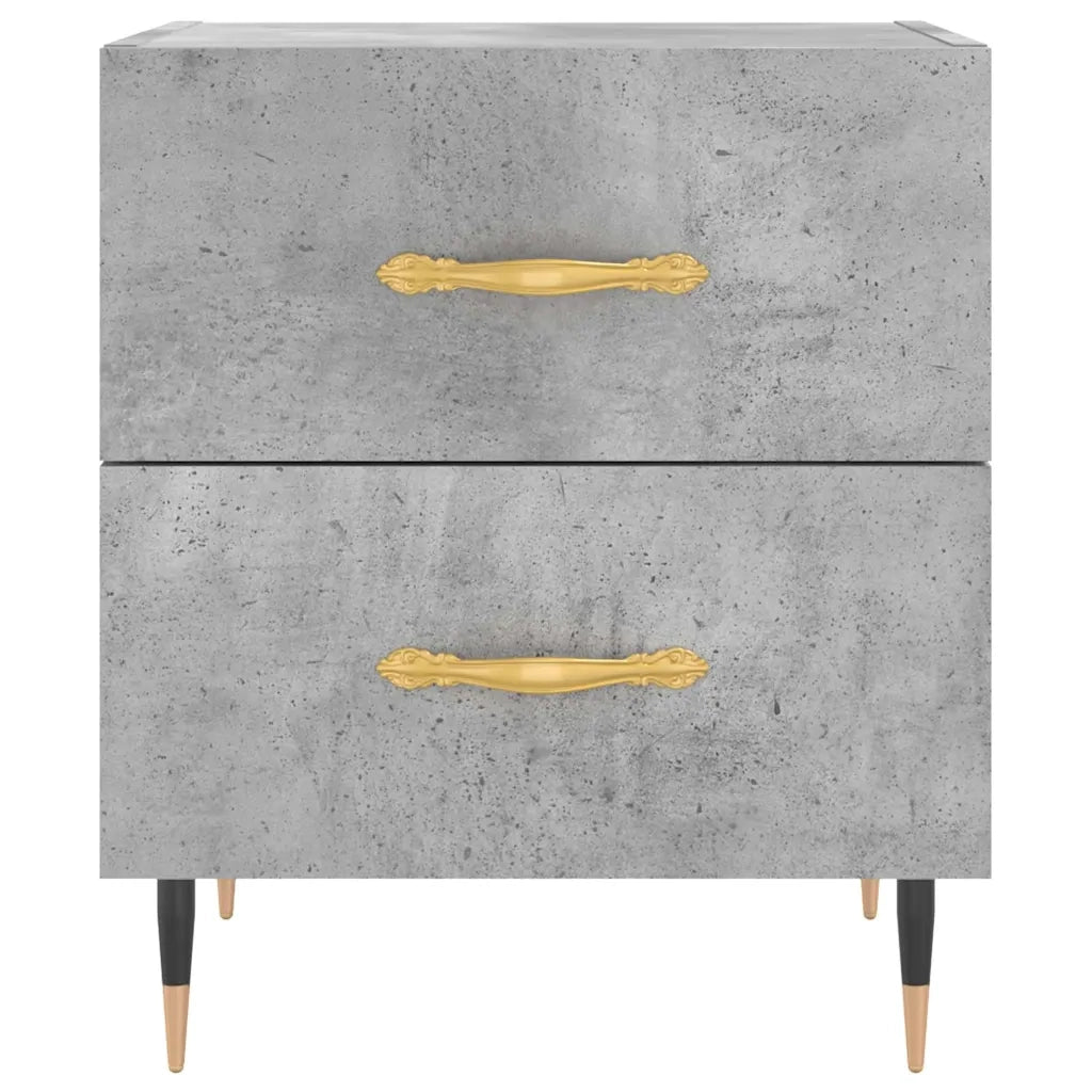 Comodini 2 pz Grigio Cemento 40x35x47,5 cm in Legno Multistrato 827269