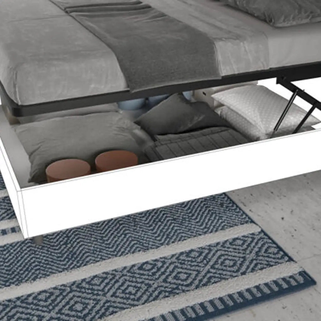Letto matrimoniale contenitore doppia alzata 160x200 testata inclinata quercia Demas