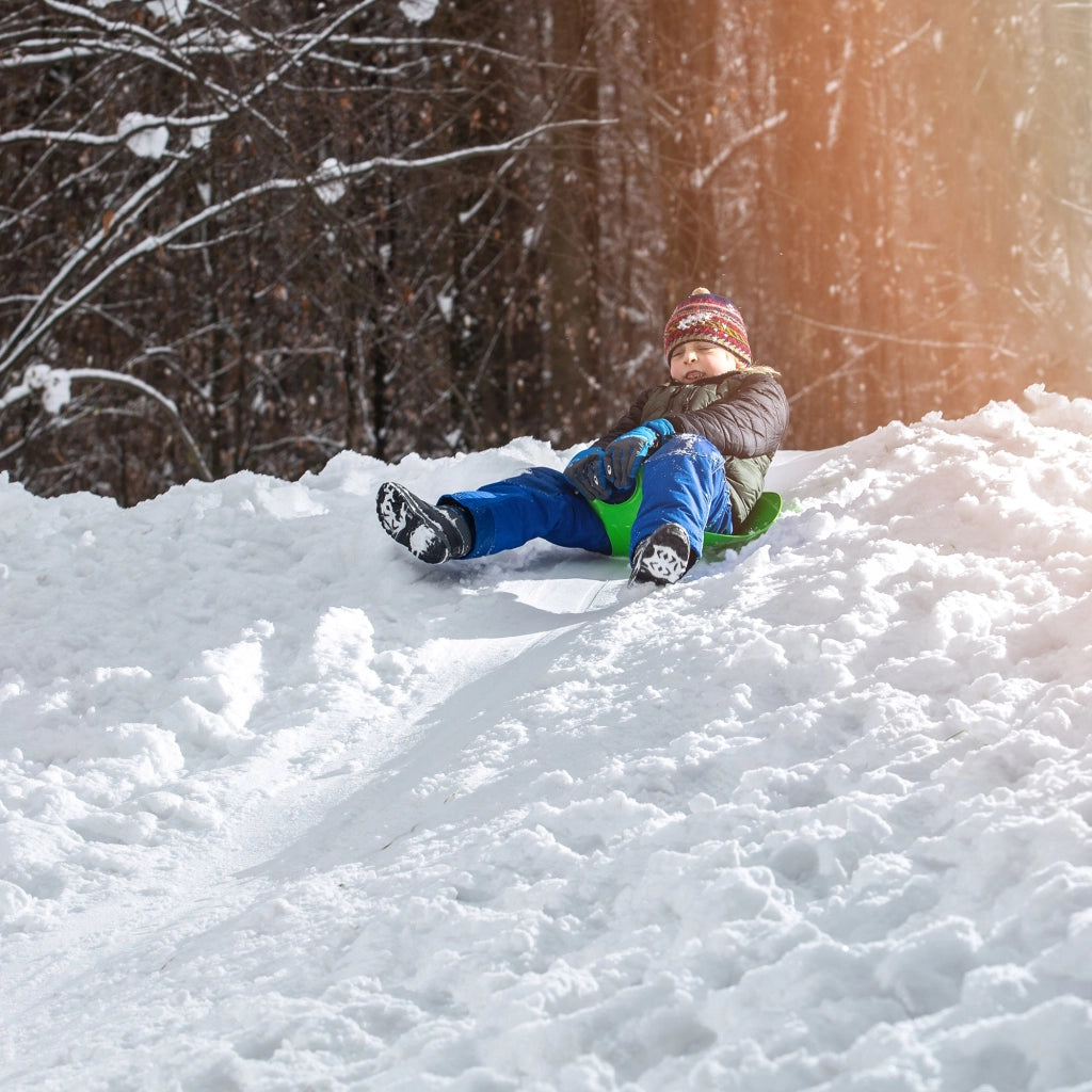 Slittino per bambini KADAX, scivolo da discesa, mela, plastica, mela, resistente alla neve