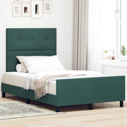 Letto a molle con testiera Verde Scuro 120 x 190 cm Velluto 3344930