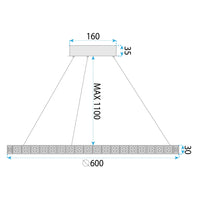Lampada Led Ms010-cp 59cm Chrome