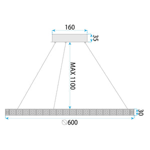 Lampada Led Ms010-cp 59cm Chrome