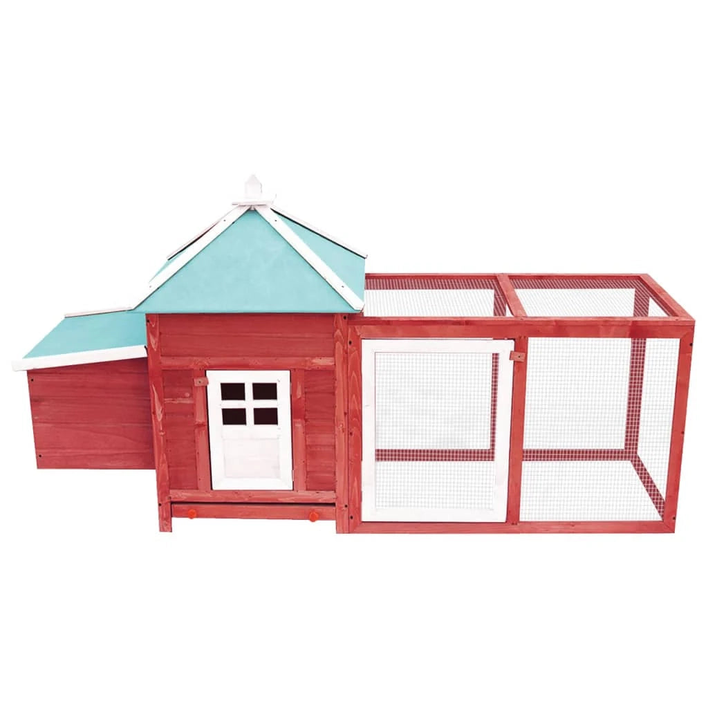 Pollaio con nido 193 x 68 x 104 cm legno massello di abete rosso 02_0001675
