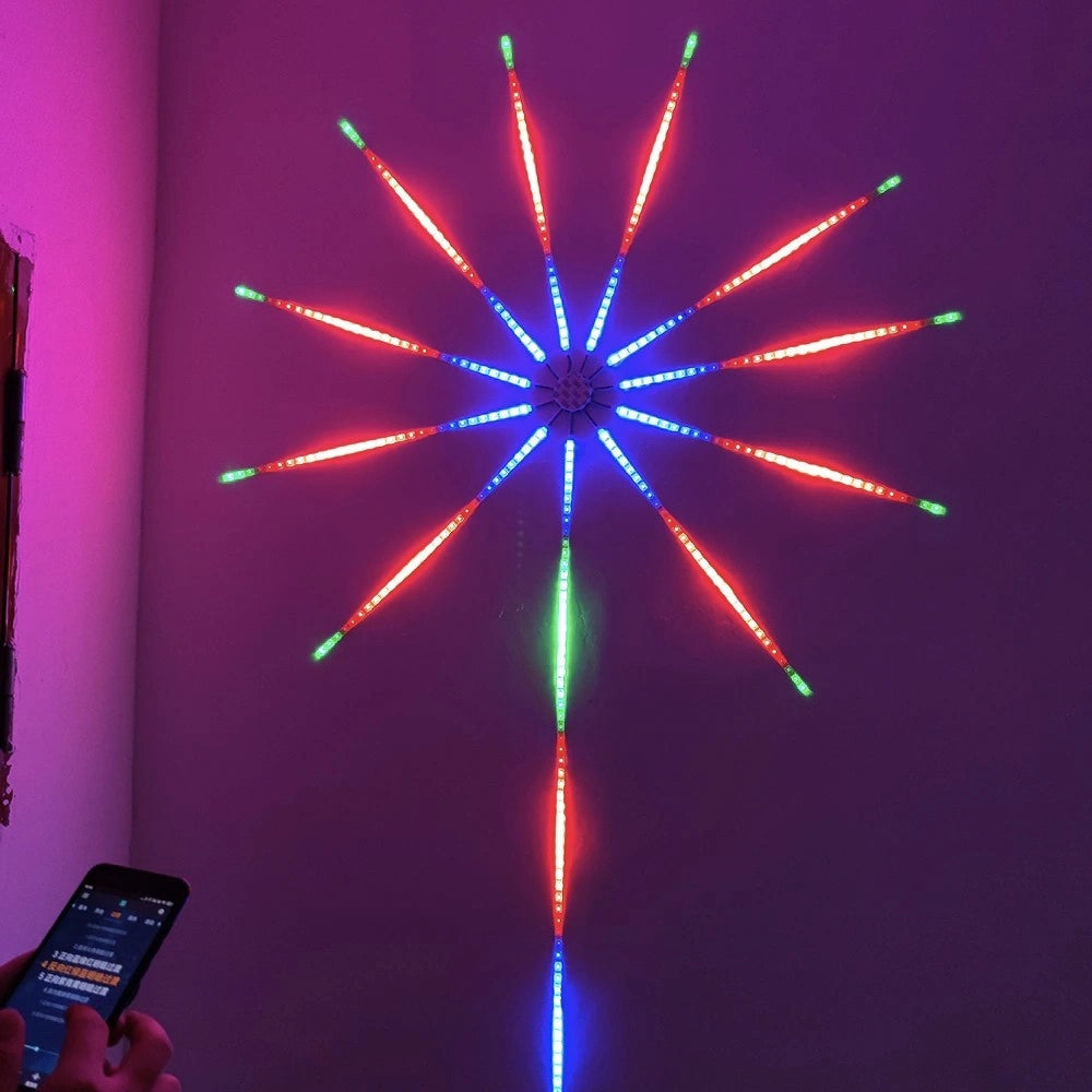Trade Shop - Strip Led Adesiva Effetto Fuochi D'artificio Controllo Smart A Tempo Di Musica -