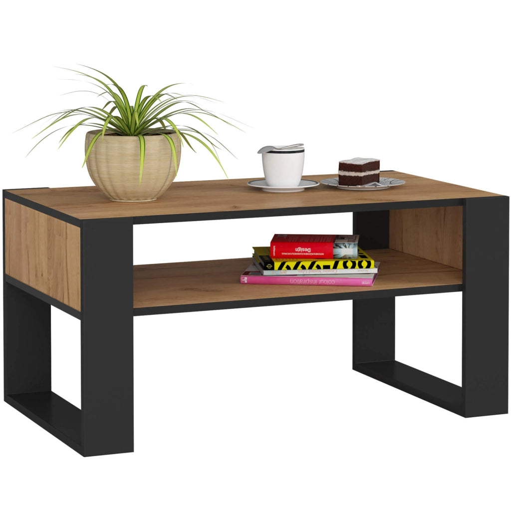 Tavolino da caffè AKORD DOMI Quercia Craft 92 cm Colore Nero 92x53x45 cm