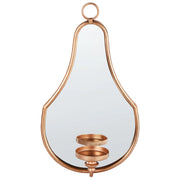 Portacandele da parete in metallo con specchio dorato decorazione elegante