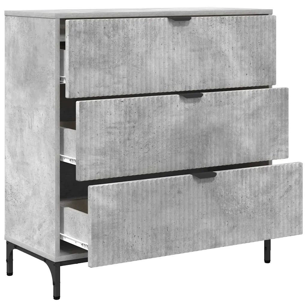 Credenza Grigio cemento 79,5 x 33 x 82 cm Legno multistrato 883437