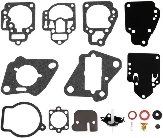 Kit di Riparazione Carburatore - 17 Pezzi - Adatto per Mercury - 8-25pk