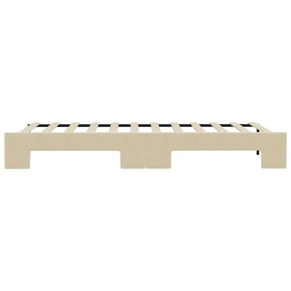 Divano Letto con Letto Estraibile Crema 80x200 cm Tessuto 3197633