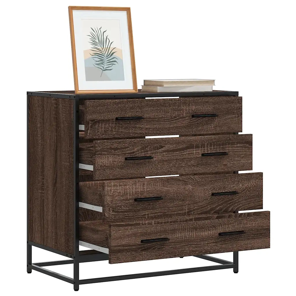 Cassettiera Rovere Marrone 70x41x70 cm in Legno Multistrato 849083