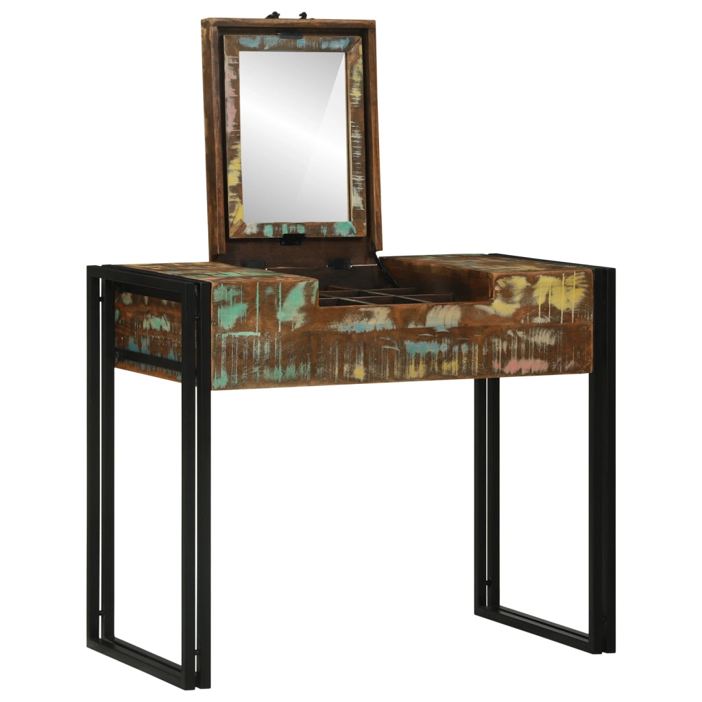 Tavolo da Trucco 90x50x75 cm Legno Massello Recuperato