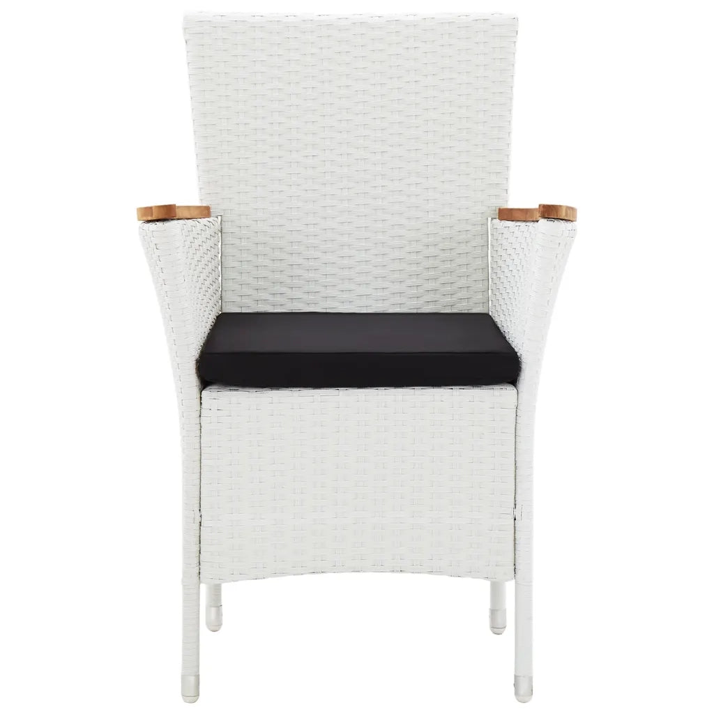 Set da Pranzo da Giardino 7 pz in Polyrattan Bianco 45981