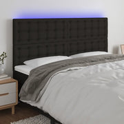 Testiera a LED-Testata con LED Nera 160x5x118/128 cm in Tessuto 355923
