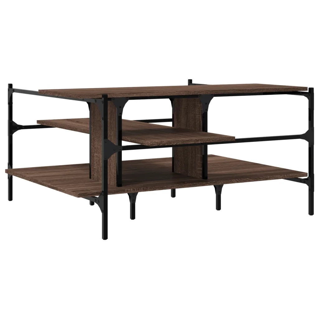 Tavolino Salotto Rovere Marrone 100x100x48,5 LegnoÂ Multistrato