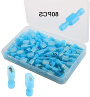 80 pezzi di connettori a filo isolati premium, terminale a compressione, connettori nylon maschili e femminili - blu (40 paia)