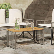 Tavolo da Esterno Grigio e Marrone 80 x 40 x 40 cm polyrattan