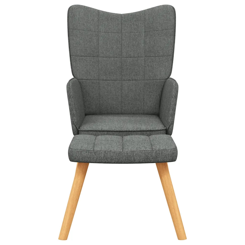 Poltrona Relax con Poggiapiedi Grigio Scuro in Tessuto cod mxl 53651
