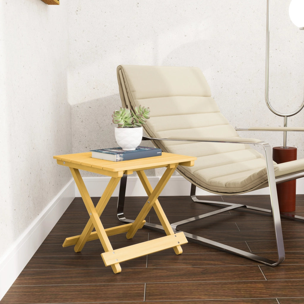 Tavolino pieghevole ¨C Xylo ¨C legno massello naturale 40x43x40 cm