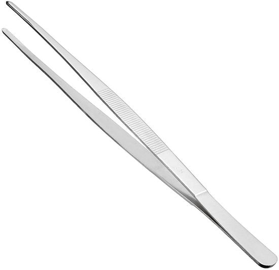 Pincetta da cucina multifunzionale 30 cm - Pincetta in acciaio inossidabile - Punte a griglia - Manico resistente agli urti - Presa sicura - Tanga da cucina