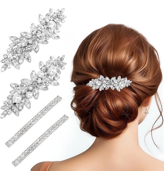 Set di 4 Spille per Capelli con Pailletti - Accessori per Capelli da Donna - Ideali per Eventi Speciali