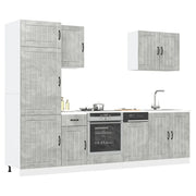Set Mobili da Cucina 7 pz Lucca Grigio Cemento in Truciolato 3314775