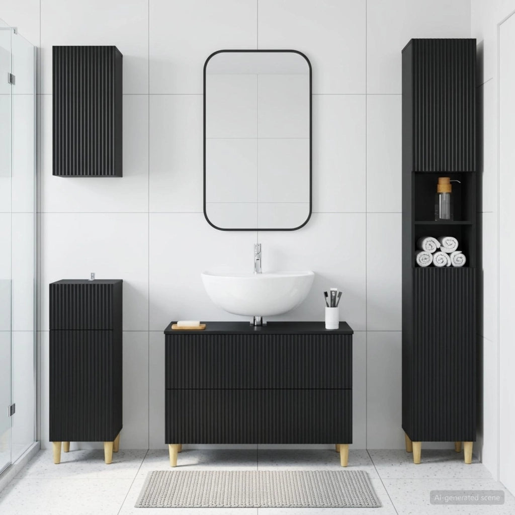 Set di Mobili da Bagno da 4 Pezzi ARNHEM Nero 3417928