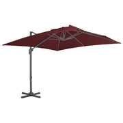 Ombrellone a braccio con palo in alluminio 400 x 300 cm rosso bordeaux 02_0008501