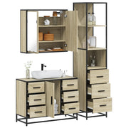 Set Mobili da Bagno 3 pz Rovere Sonoma in Legno Multistrato 3301141