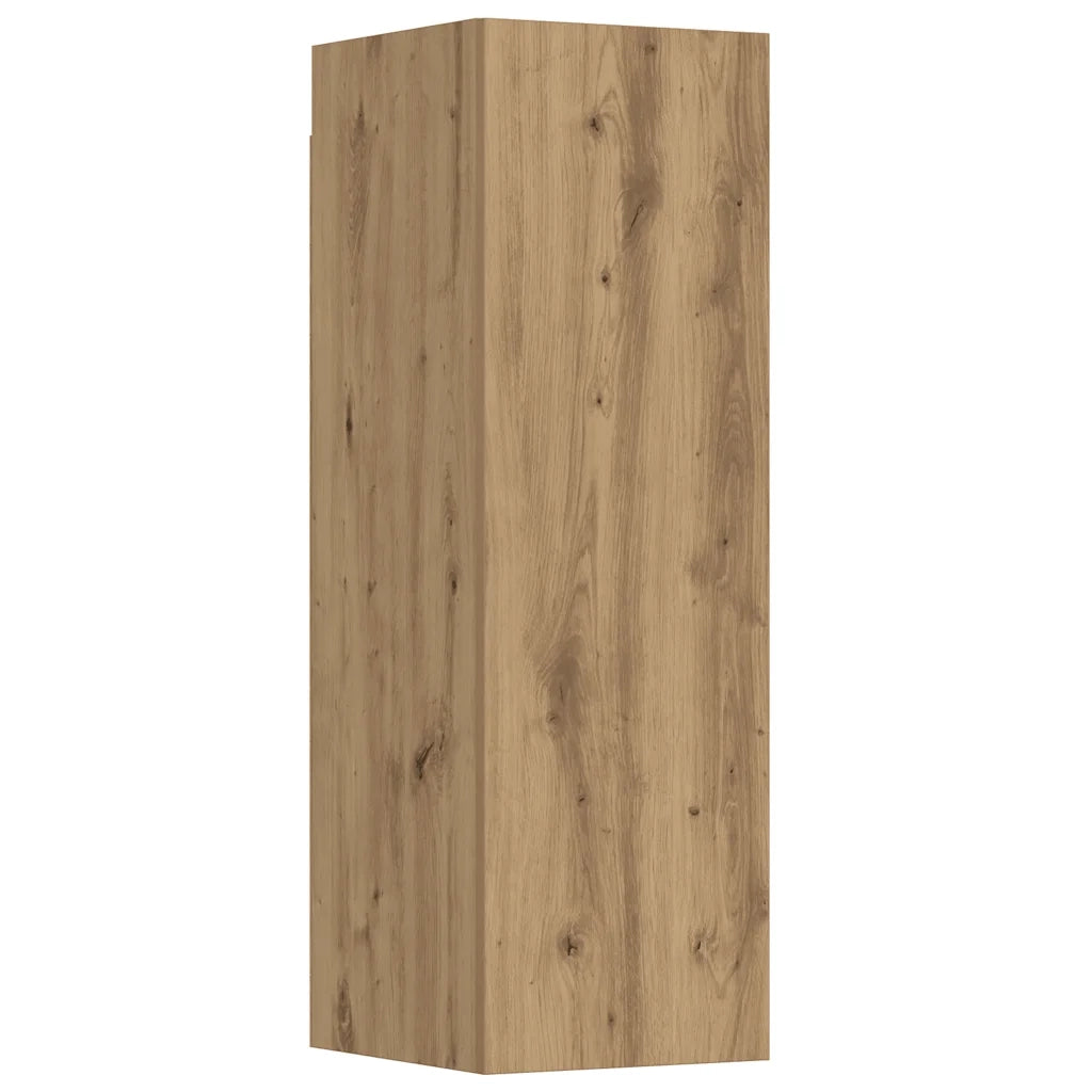 Mobili TV a Parete 5 pz Rovere Artigianale in Legno Multistrato