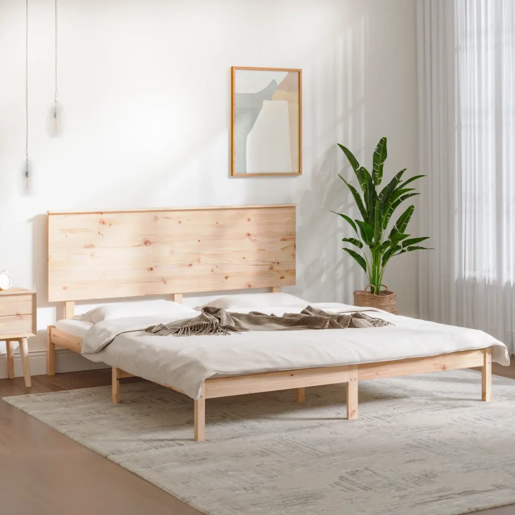 Giroletto-Struttura Letto in Legno Massello 150x200 cm King Size 694550