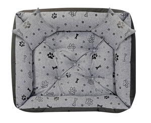 AIO FACTORY 100x75 cm Letto per cani impermeabile Ossa nere