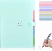 Map A4 Uitvouwbaar con 5 Compartimenti per Documenti, Map con Etichette, Organizzatore per Documenti, Sistema di Organizzazione, 12 Buste Transparenti per Contanti, 14 Adesivi per Pianificatore Mensile (Mapa A4 Flessibile con 5 Comparti)