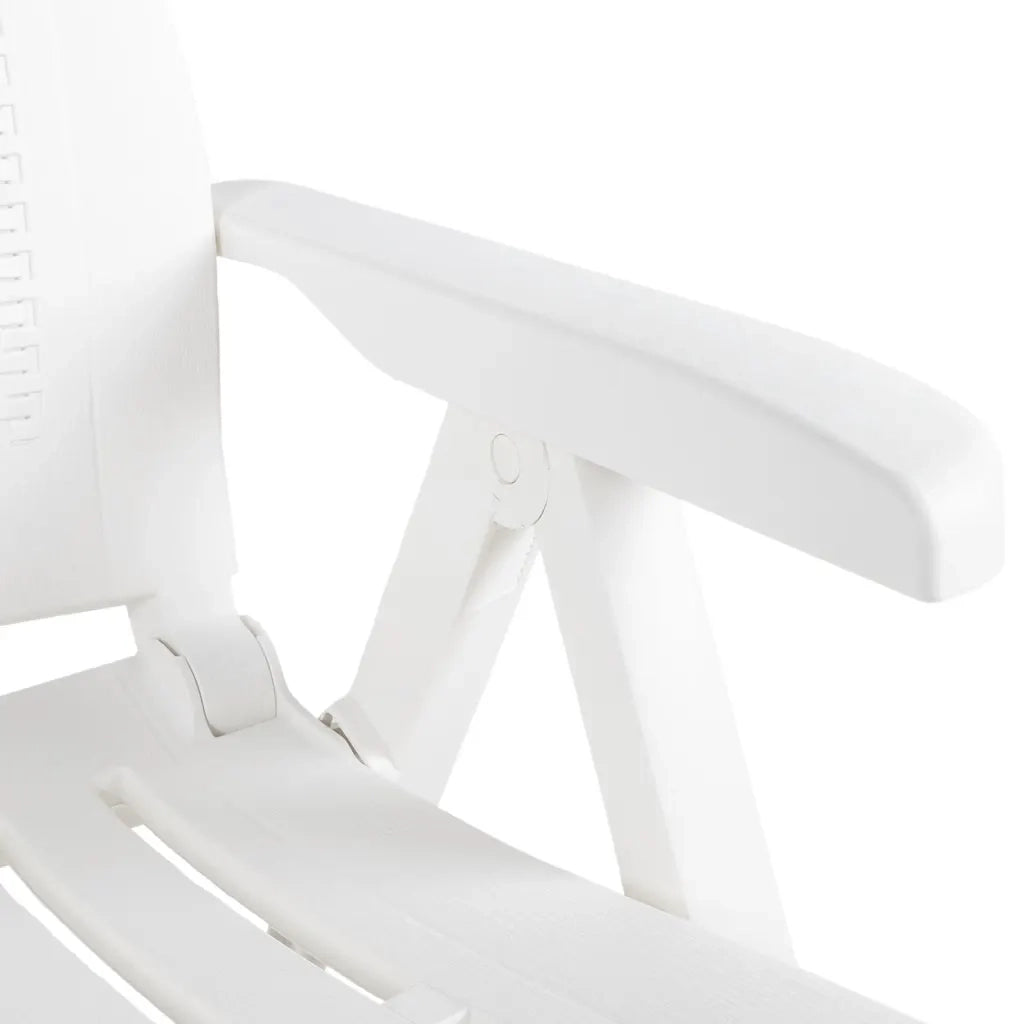 Sedie Reclinabili da Giardino 2 pz in Plastica Bianca 48760