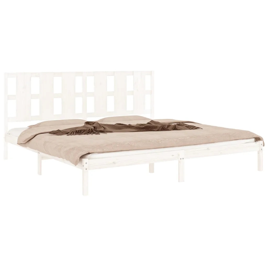 Giroletto-Struttura Letto Bianco in Legno Massello 180x200 cm Super King 594003