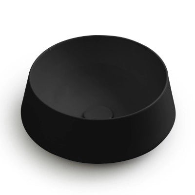 Lavabo da appoggio in ceramica nero opaco tondo 42 cm  Aris