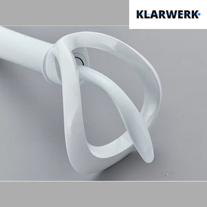 NAVIS | Rubinetto da bagno a cascata di design bianco alto | Elegante  in acciaio inox premium per lavelli alti miscelatore 2 attacchi