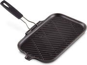 Griglia rettangolare grande - cottura ad olio - inclusa induzione - 24 cm nero satinato Piastra griglia