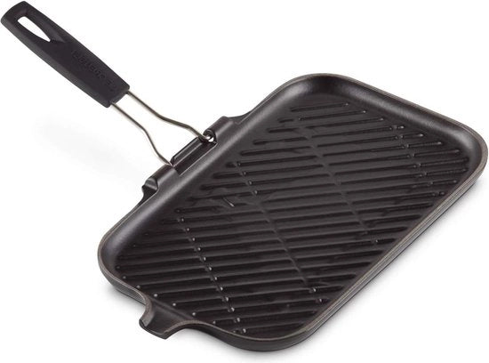 Griglia rettangolare grande - cottura ad olio - inclusa induzione - 24 cm nero satinato Piastra griglia