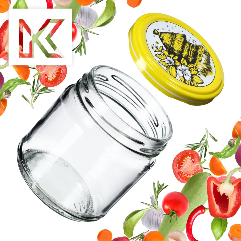 Barattoli per conserve KADAX Lerma 200 ml 50 pezzi 66 mm + coperchi "Api"