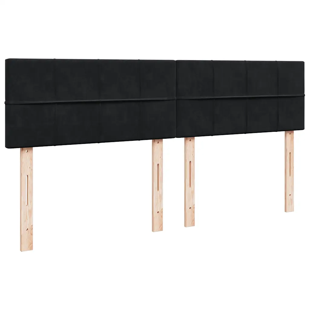 Struttura Letto Pouf con Materasso Nero 180x200 cm in Velluto 3311791