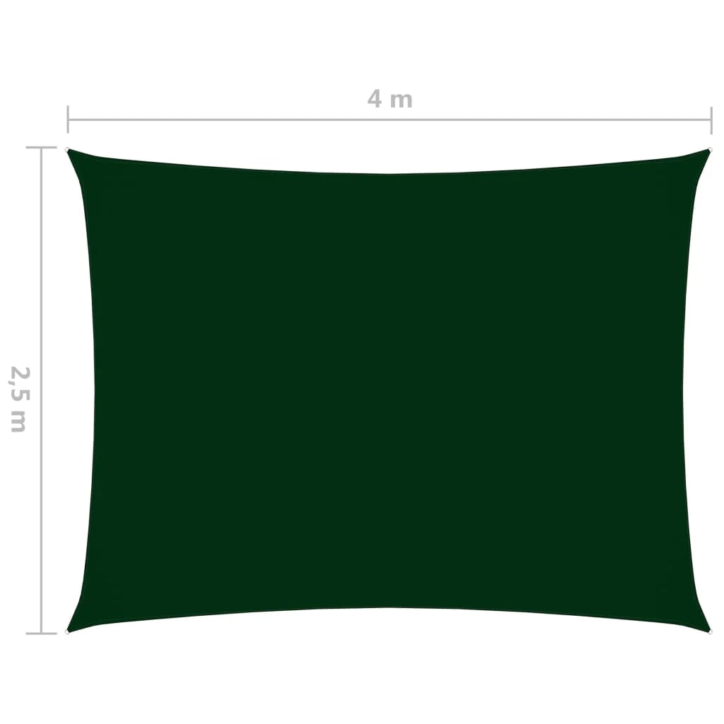 Vela ombreggiante/ombrellone rettangolare in tessuto Oxford 2,5 x 4 m verde scuro 02_0009573