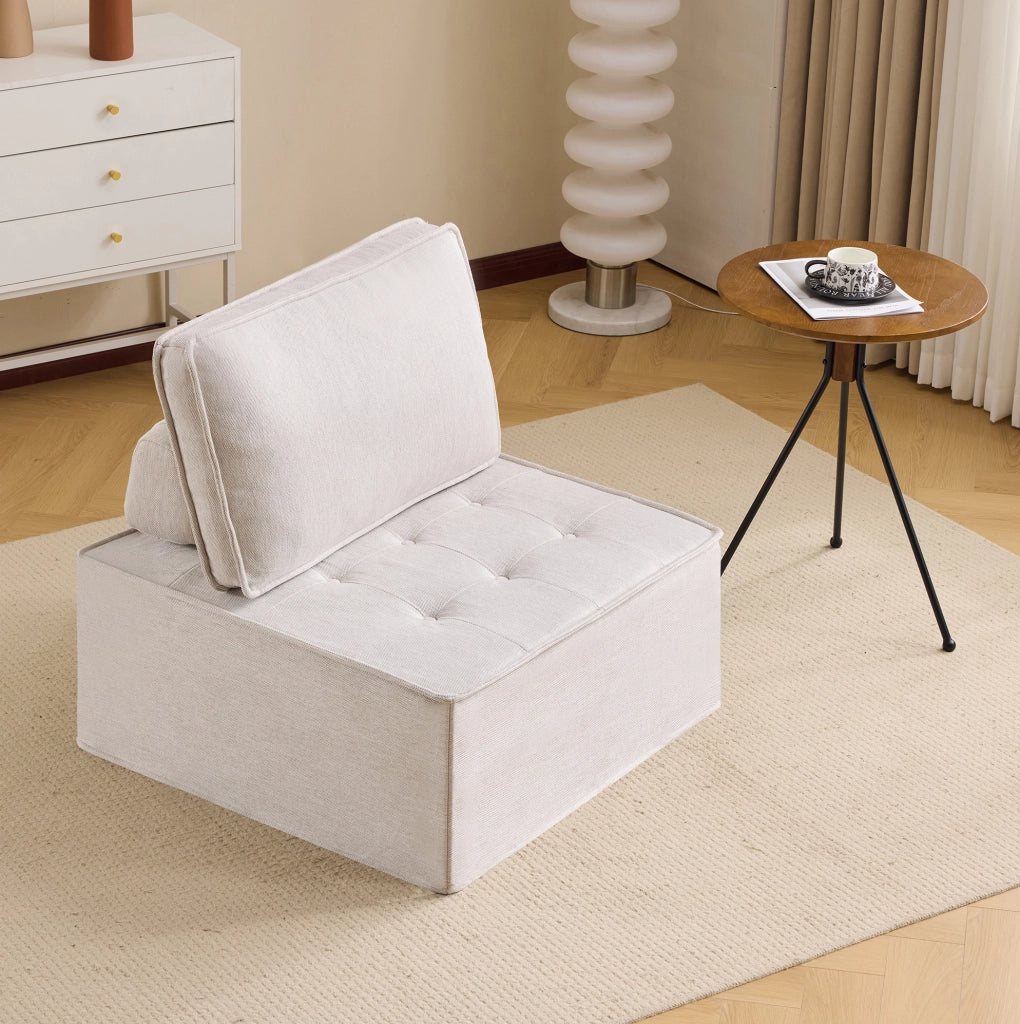 Divano modulare 80.0x36.0x32.0 cm componibile e compatto in compensato beige