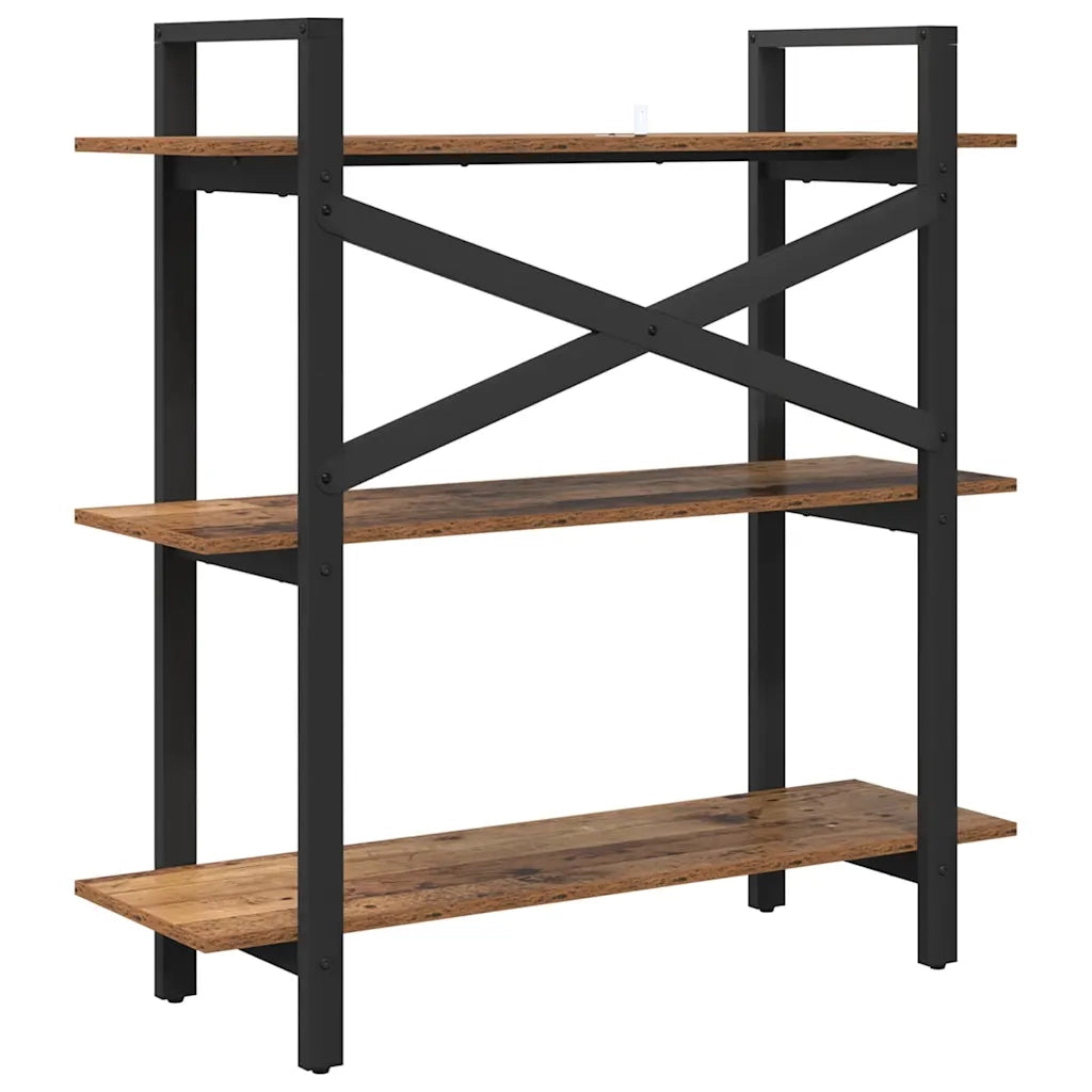 Libreria-Scaffale per Libri-Mobile di Stoccaggio Legno vecchio 100 x 33,5 x 102 cm Legno multistrato