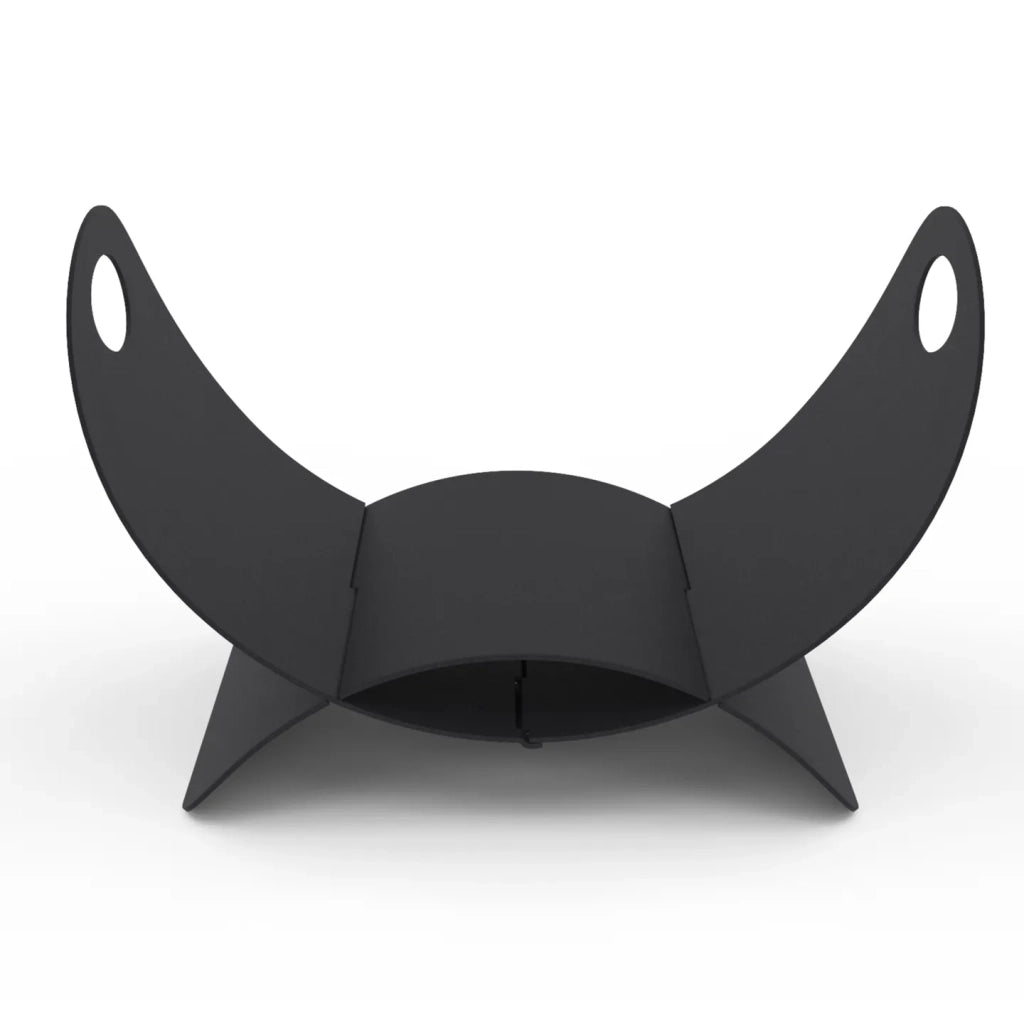 IDMarket - Cesta para troncos de media luna de acero negro