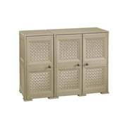 ARMADIO 3 ANTE TALPA 118X43X85,5 CM CON PUNTALI E ANTE TRAFORATE, CONTENITORE MULTIUSO PER INGRESSO E ZONA GIORNO