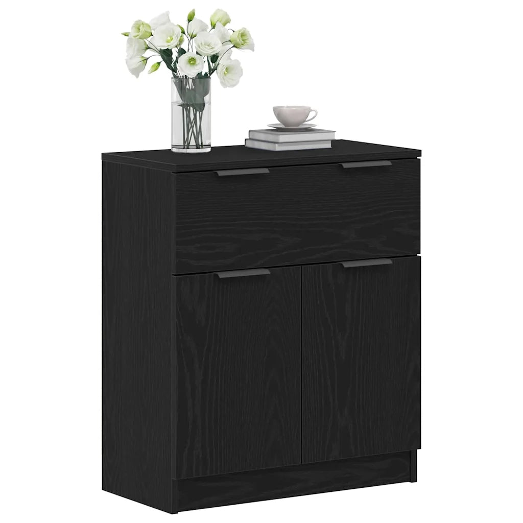 Credenza | Madia | Buffet da pranzo | Armadio da pranzo Rovere Nero 60 x 30 x 70 cm Legno multistrato
