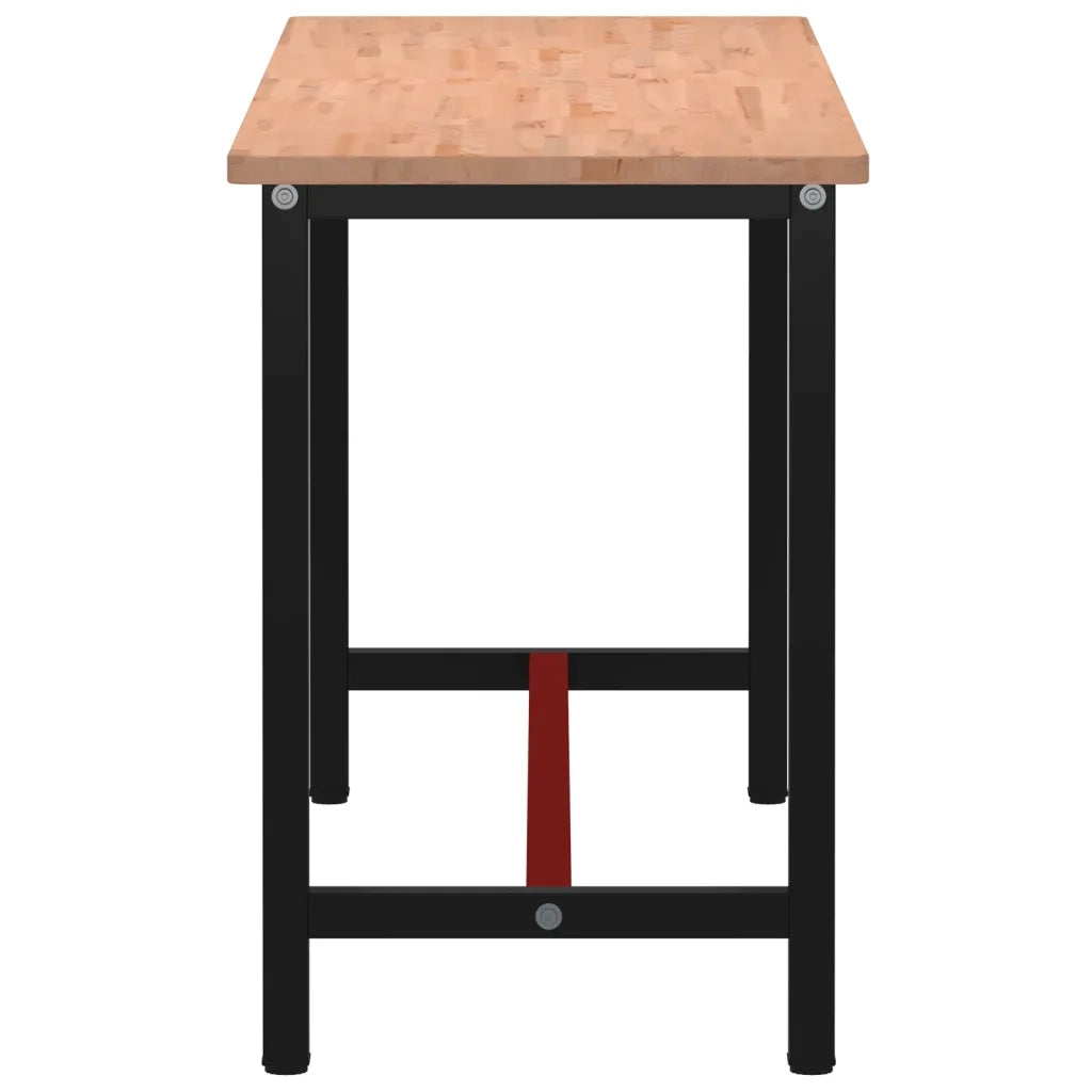 Banco da Lavoro 180x55x81,5 cm Legno Massello Faggio e Metallo 3188906