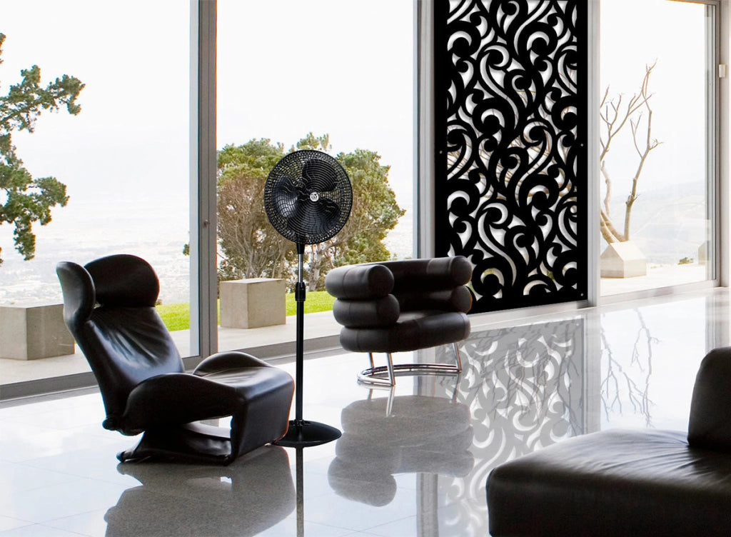 CURL - Pannello in PVC traforato - Parasole Colore: nero, Misura: 98x198 cm