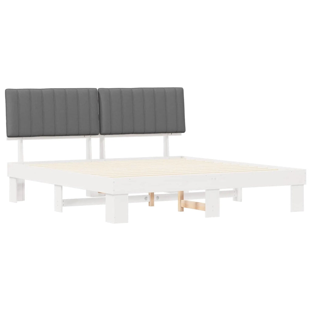 Letto con Testiera Rivestita Grigio chiaro 180 x 200 cm 3398103